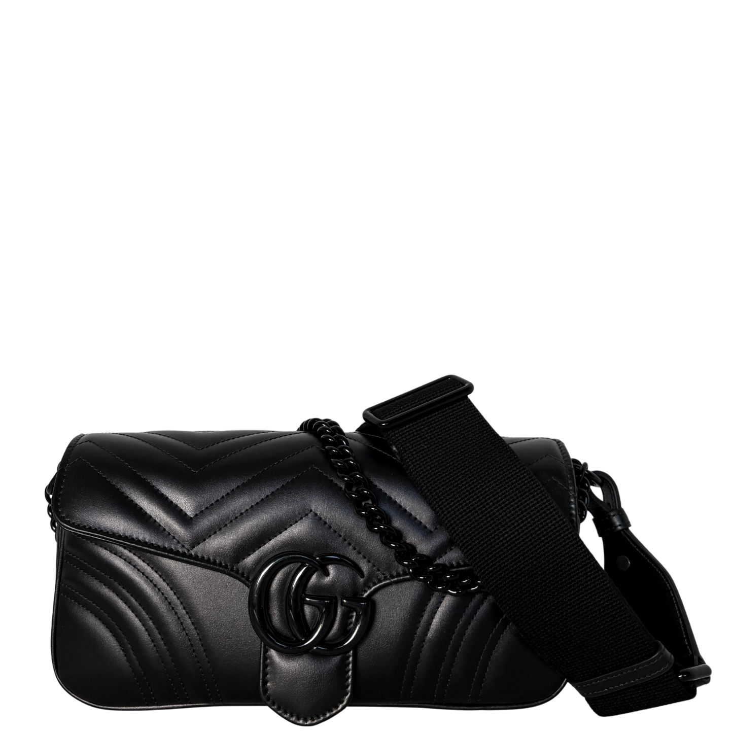Gucci Mittelgroße GG Marmont Schultertasche Schwarz / neuwertig Gucci