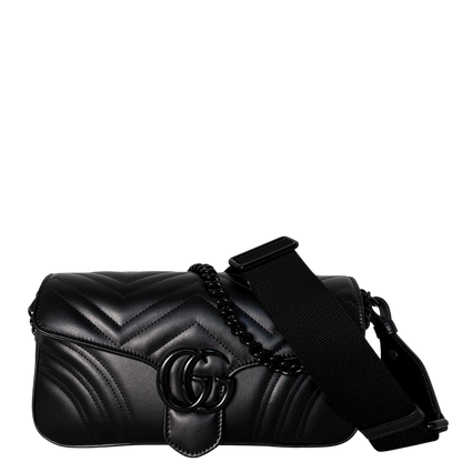 Gucci Mittelgroße GG Marmont Schultertasche Schwarz / neuwertig Gucci