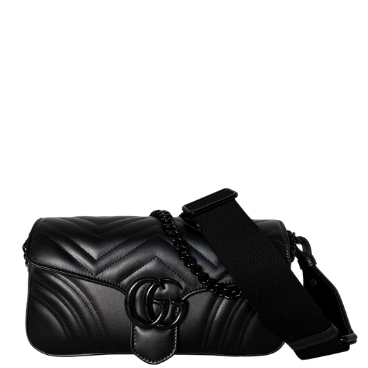 Gucci Mittelgroße GG Marmont Schultertasche Schwarz / neuwertig Gucci