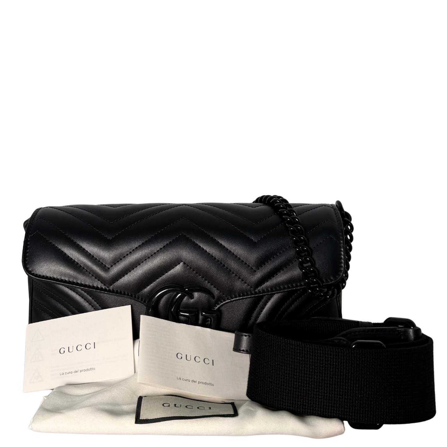 Gucci Mittelgroße GG Marmont Schultertasche Schwarz / neuwertig Gucci