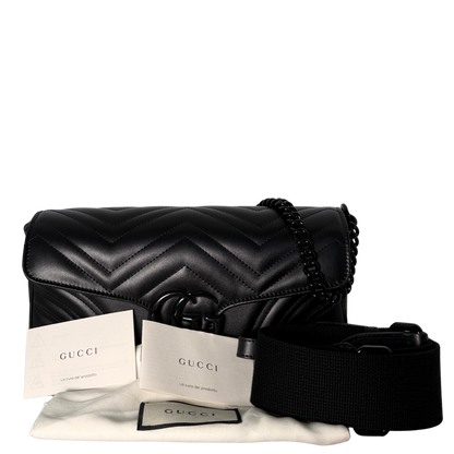 Gucci Mittelgroße GG Marmont Schultertasche Schwarz / neuwertig Gucci