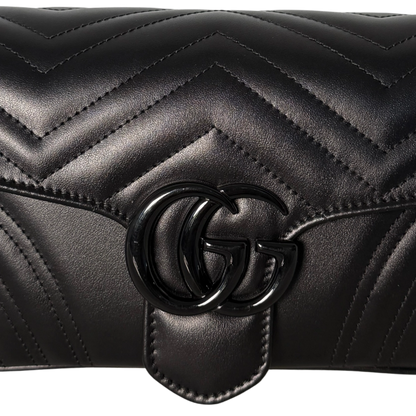 Gucci Mittelgroße GG Marmont Schultertasche Schwarz / neuwertig Gucci