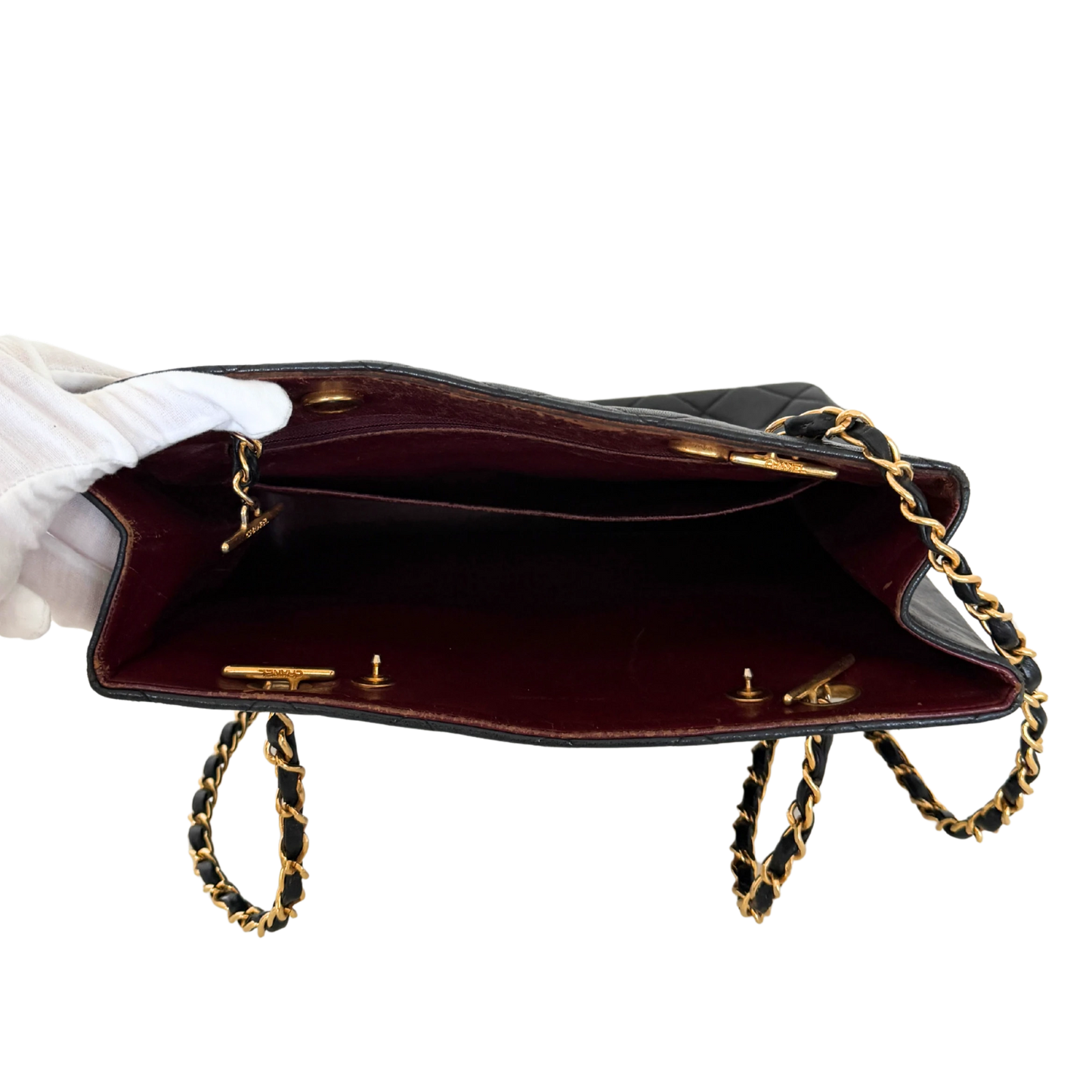 Chanel Matelassé Tote Bag mit Kettenriemen Schwarz / gut Chanel