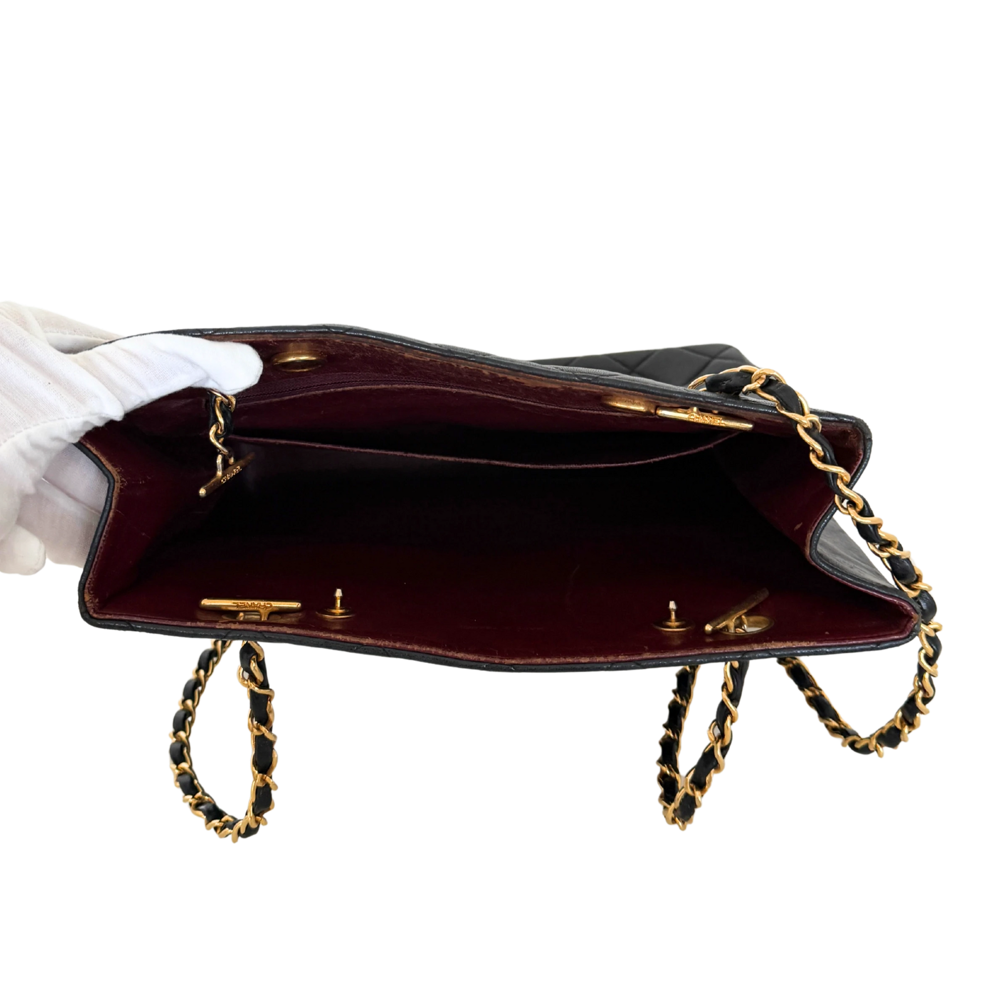 Chanel Matelassé Tote Bag mit Kettenriemen Schwarz / gut Chanel