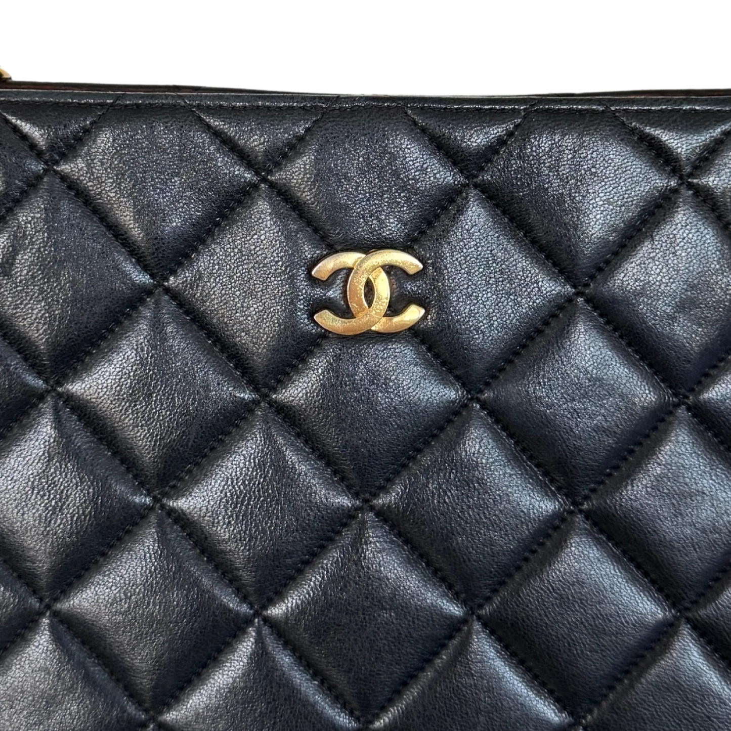 Chanel Matelassé Tote Bag mit Kettenriemen Schwarz / gut Chanel