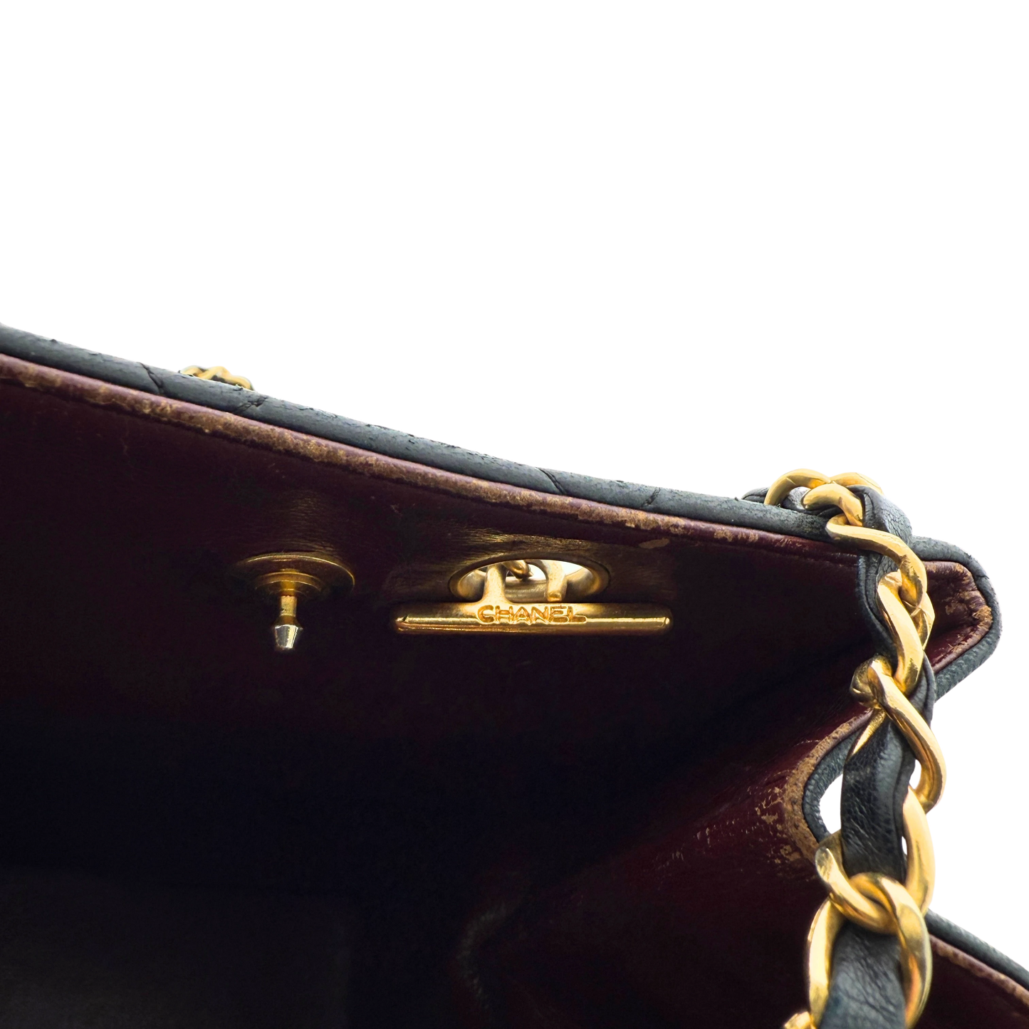 Chanel Matelassé Tote Bag mit Kettenriemen Schwarz / gut Chanel