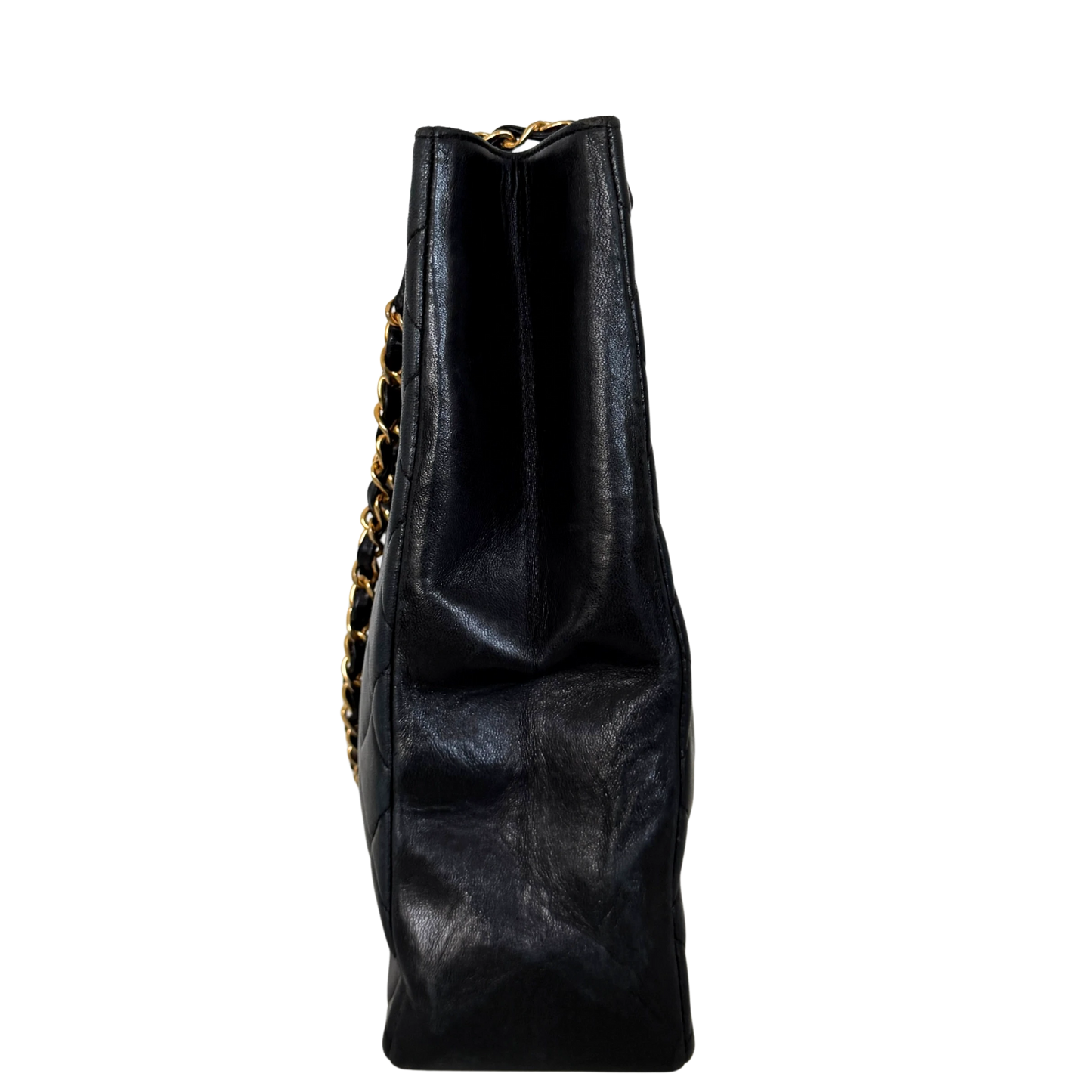 Chanel Matelassé Tote Bag mit Kettenriemen Schwarz / gut Chanel