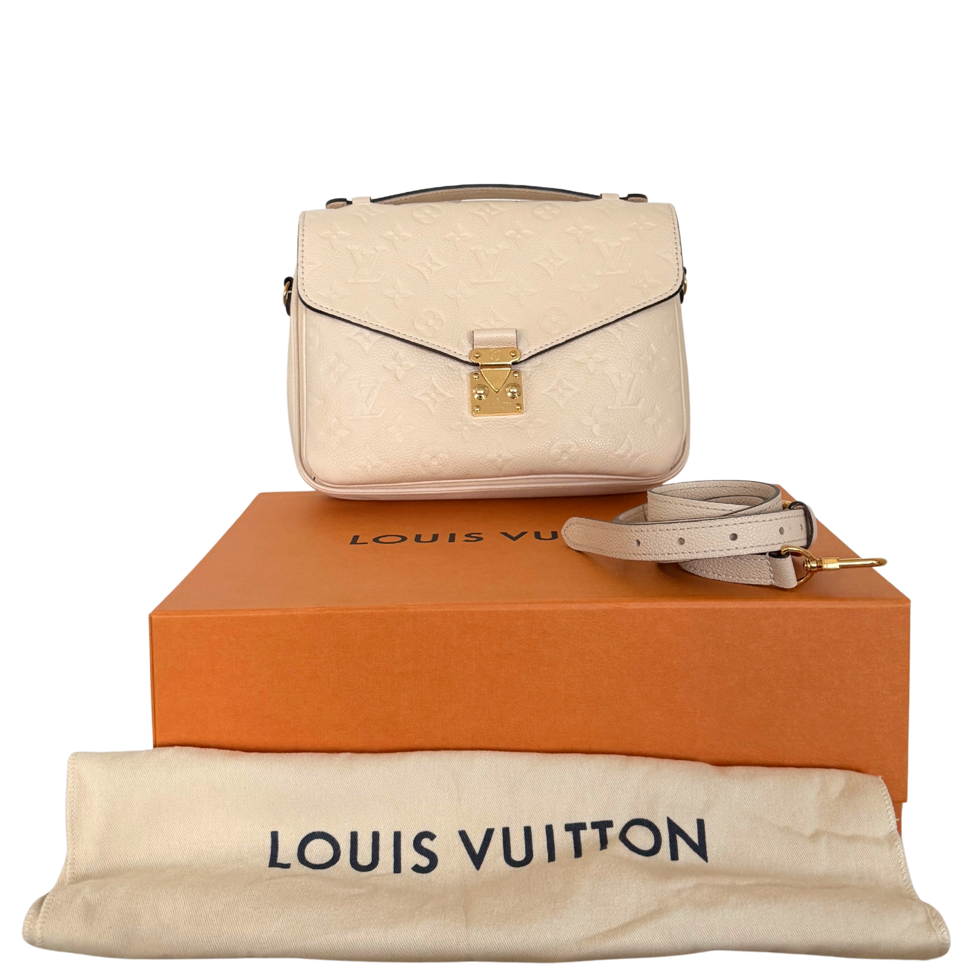 Louis Vuitton Pochette Métis MM Monogram Empreinte M44738 Crème Fullset / gut Louis Vuitton