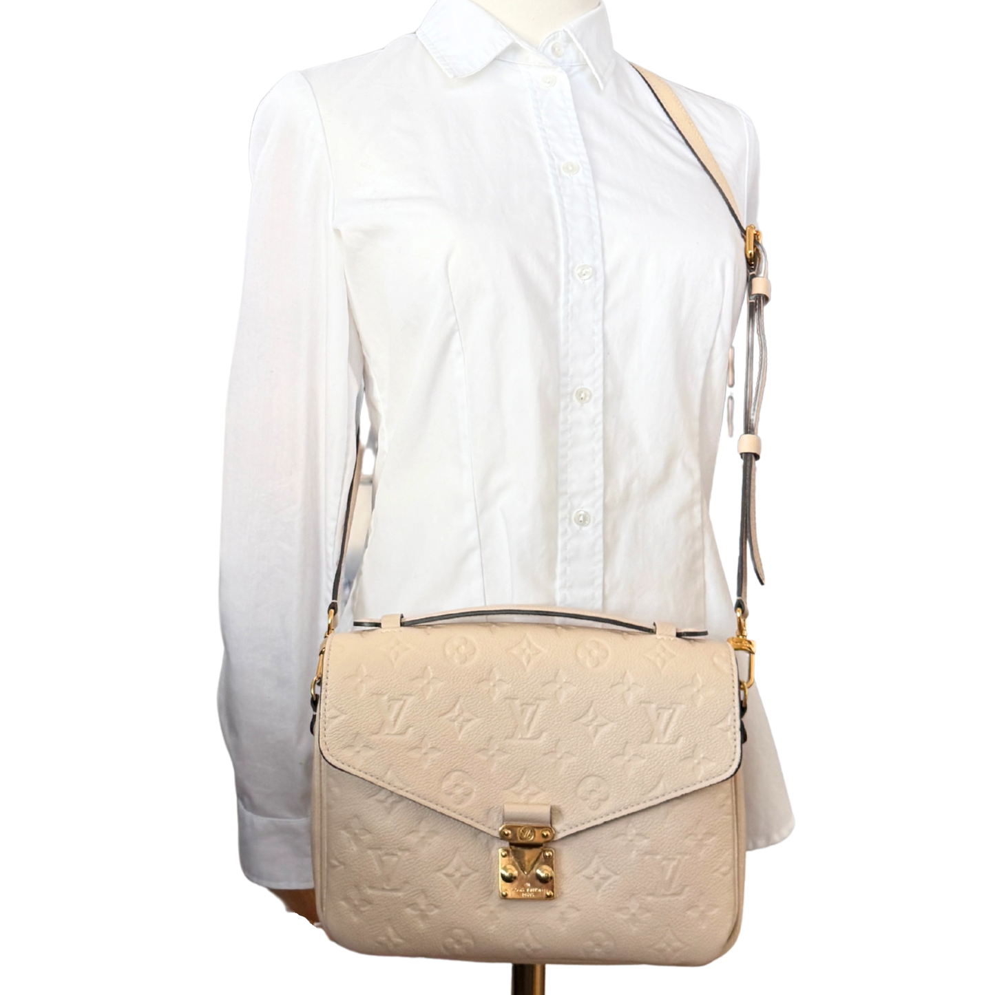 Louis Vuitton Pochette Métis MM Monogram Empreinte M44738 Crème Fullset / gut Louis Vuitton