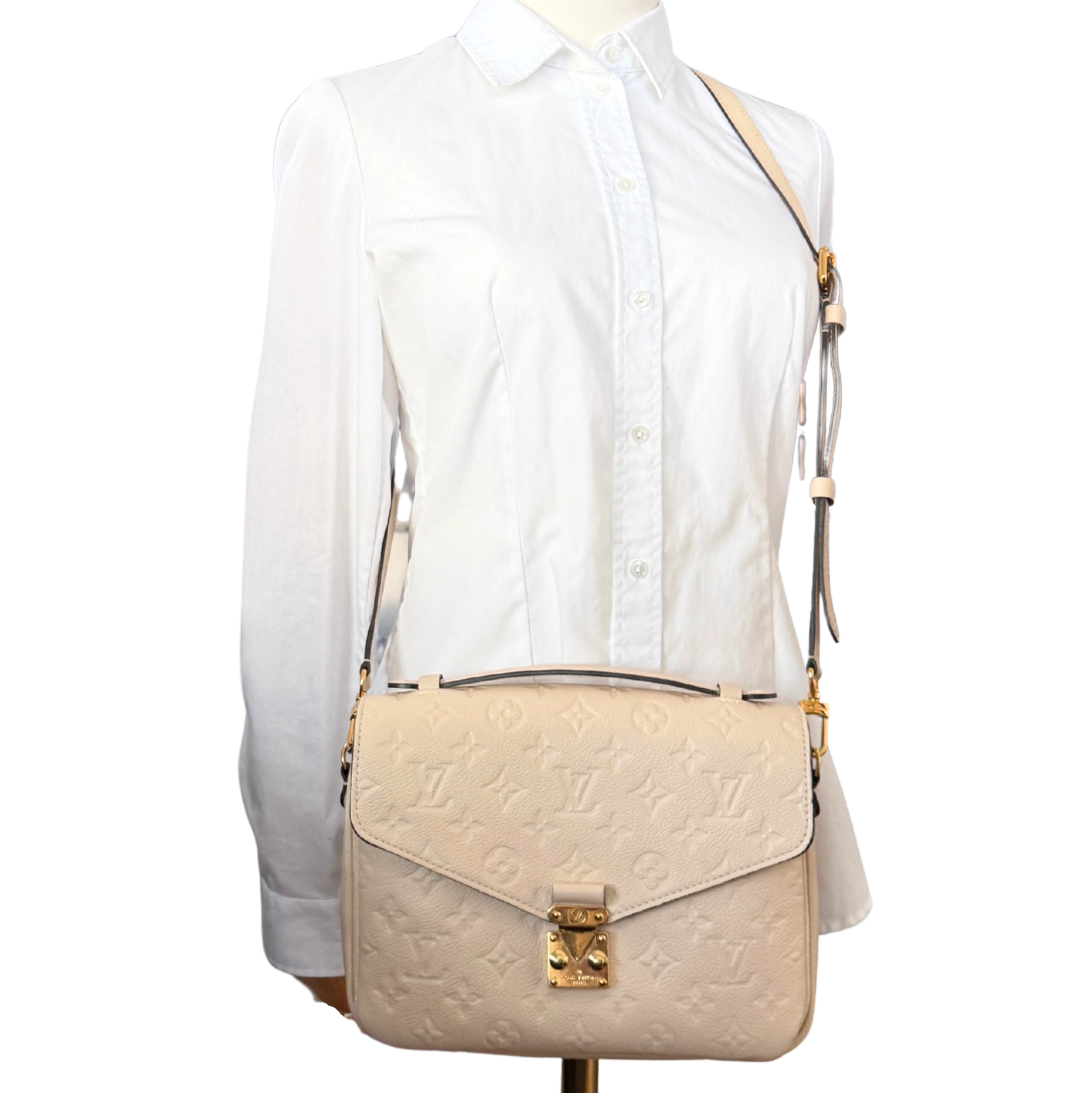 Louis Vuitton Pochette Métis MM Monogram Empreinte M44738 Crème Fullset / gut Louis Vuitton