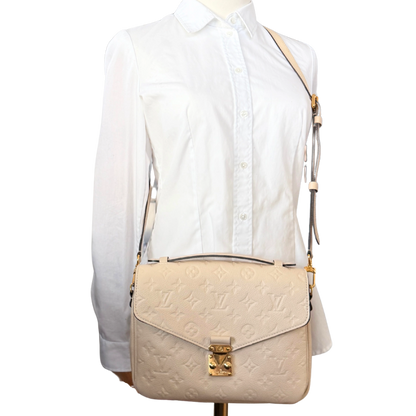 Louis Vuitton Pochette Métis MM Monogram Empreinte M44738 Crème Fullset / gut Louis Vuitton