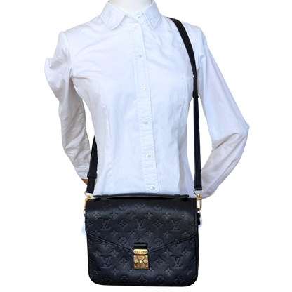 Louis Vuitton Pochette Métis Monogram Empreinte Schwarz Fullset / sehr gut Louis Vuitton