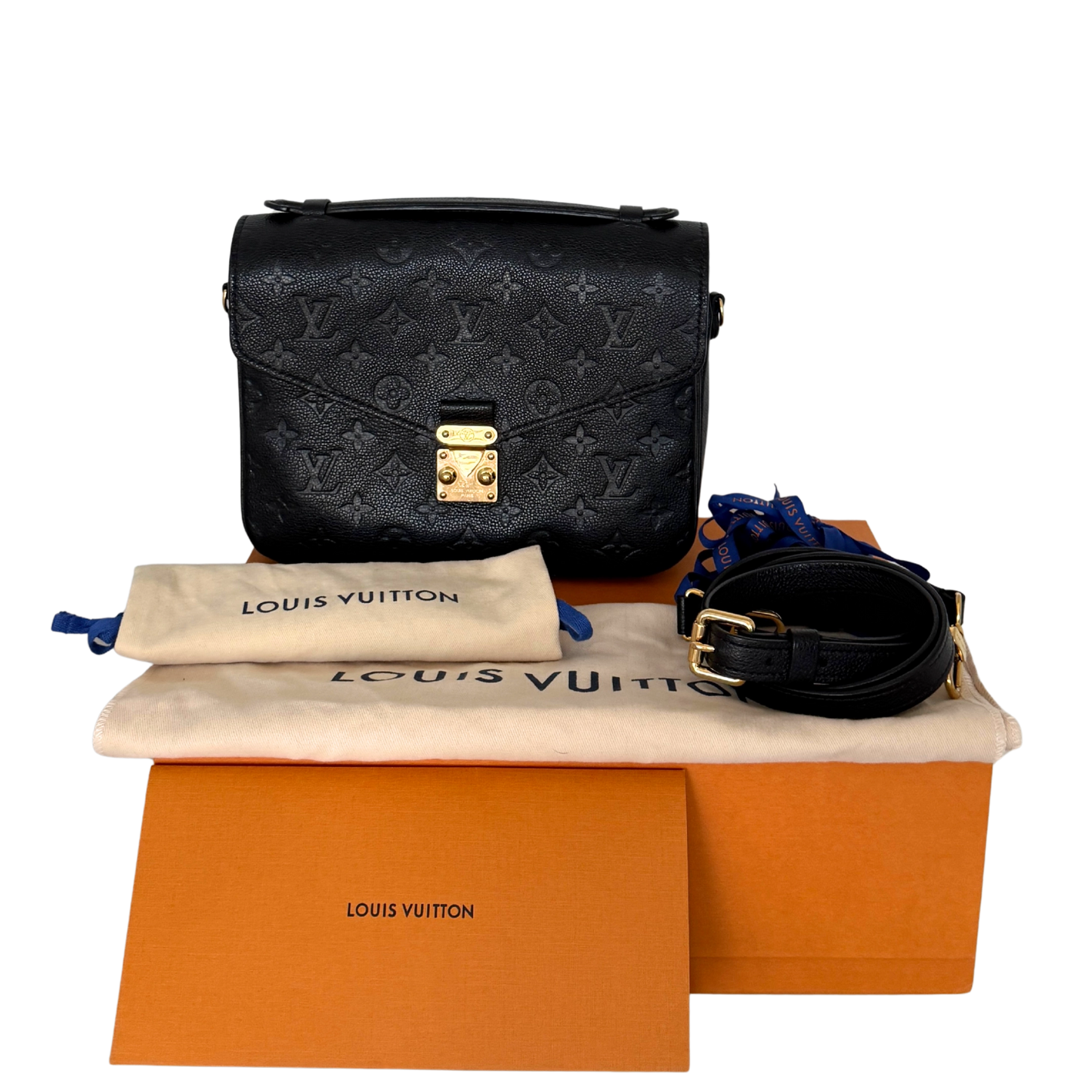 Louis Vuitton Pochette Métis Monogram Empreinte Schwarz Fullset / sehr gut Louis Vuitton