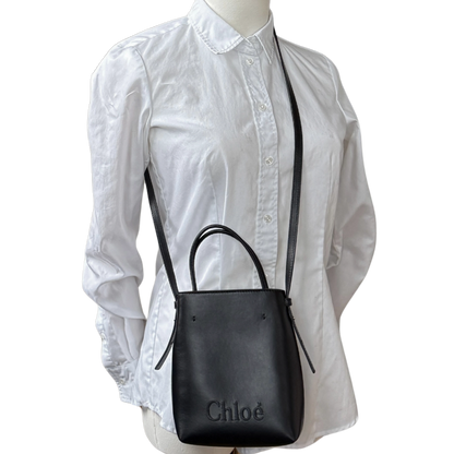 Chloé Micro Sense Tote Bag Schwarz / neuwertig Chloé