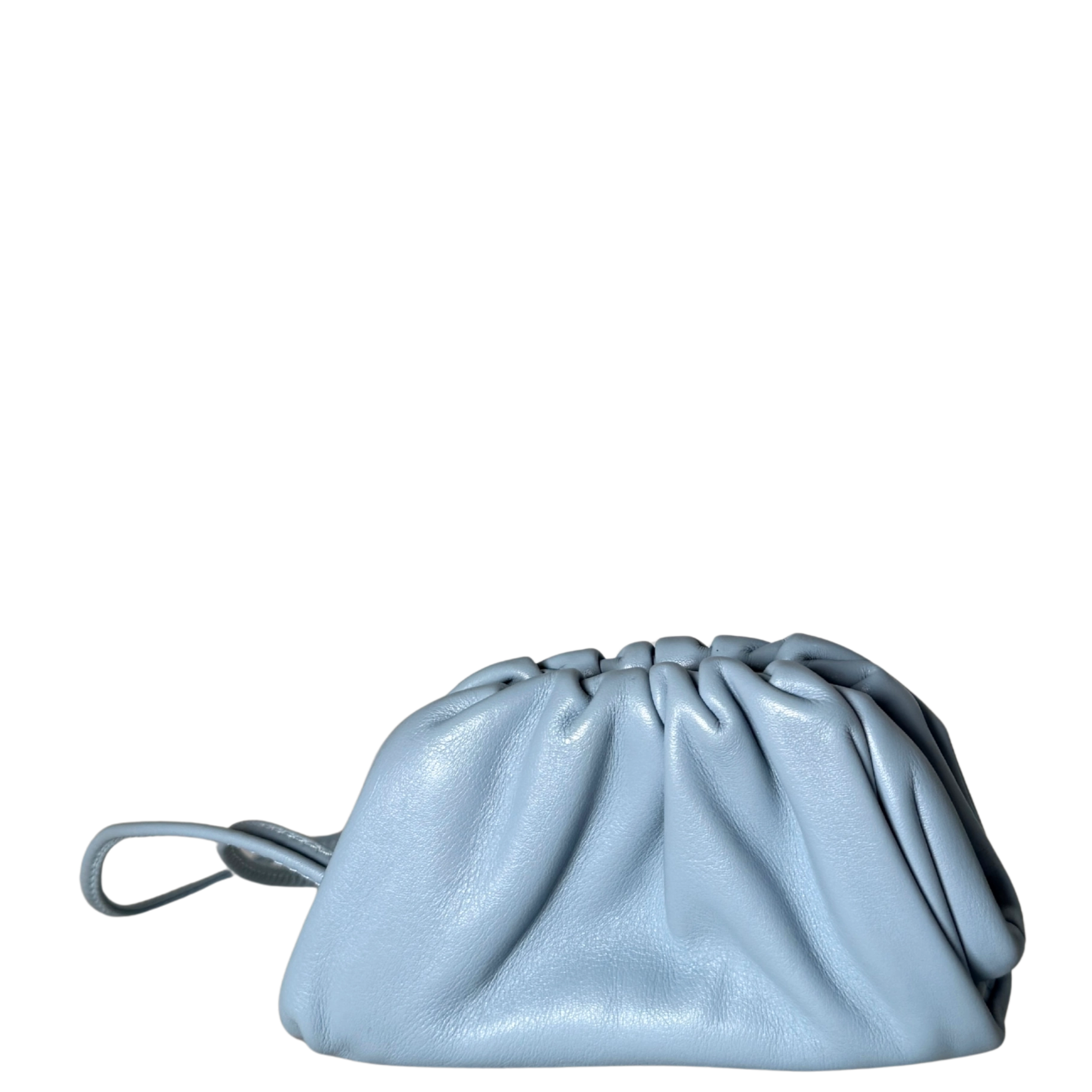 Bottega Veneta Micro Pouch Clutch Hellblau / neuwertig Bottega Veneta