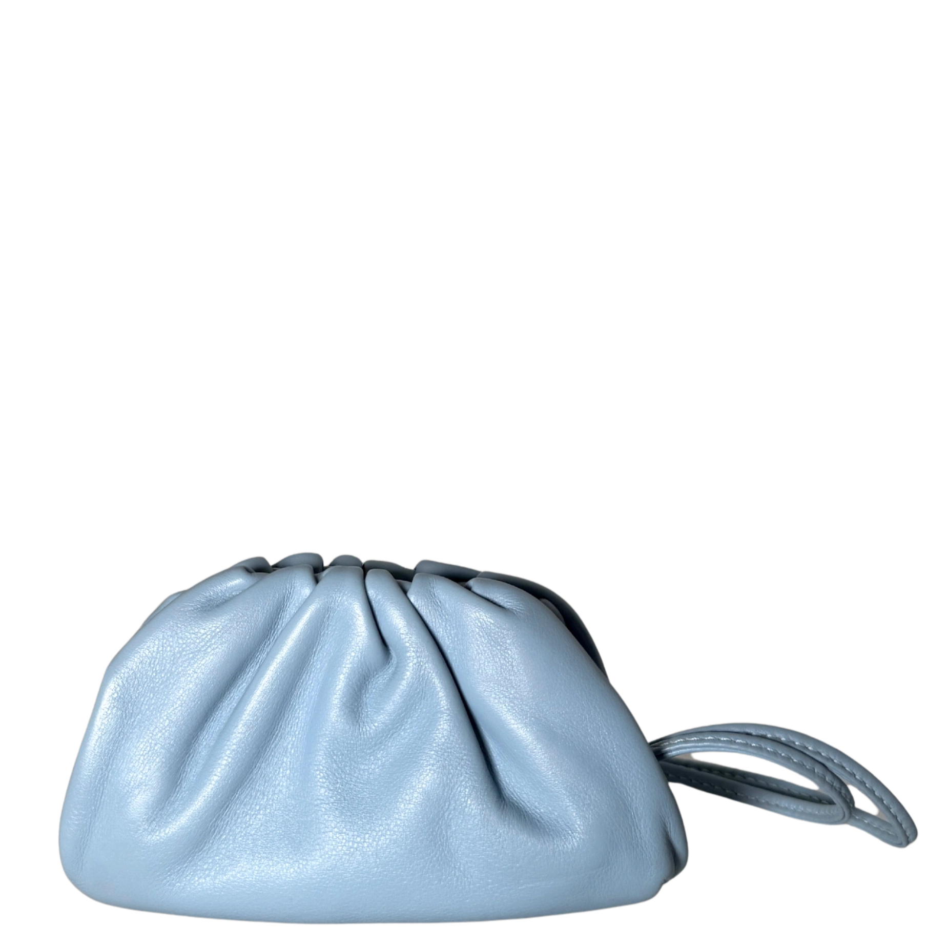 Bottega Veneta Micro Pouch Clutch Hellblau / neuwertig Bottega Veneta