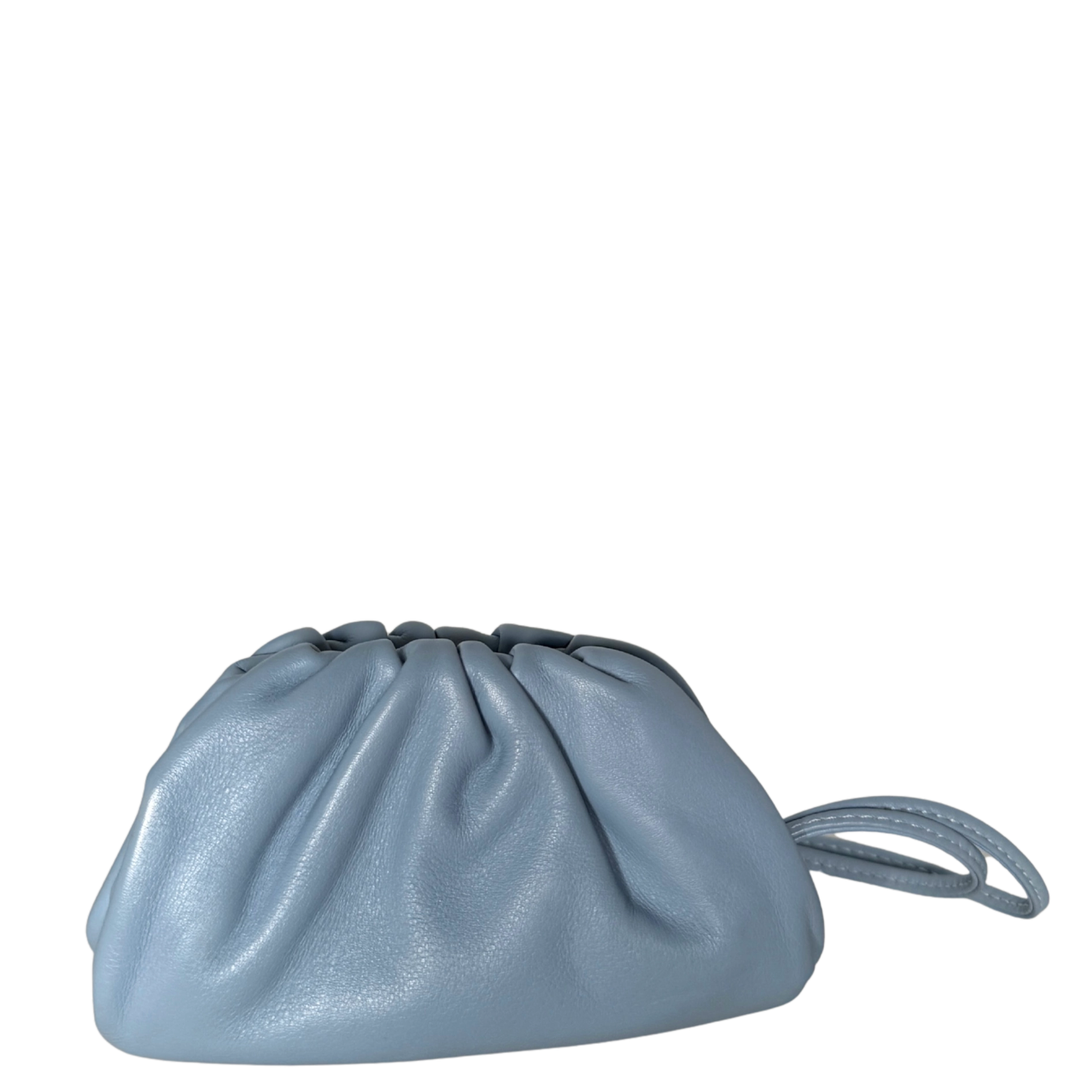 Bottega Veneta Micro Pouch Clutch Hellblau / neuwertig Bottega Veneta