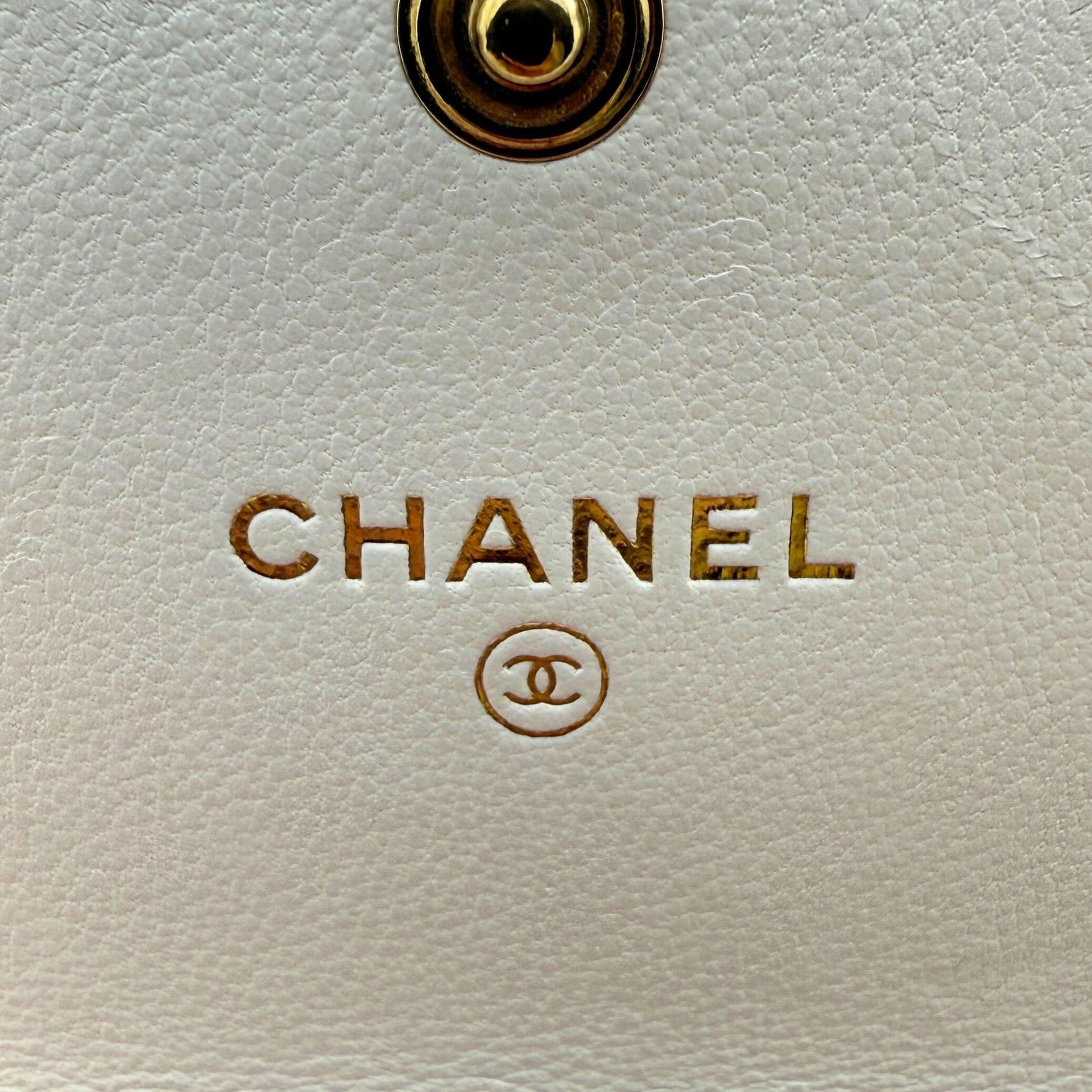 Chanel 19 Flap Coin Geldbörse Weiß Fullset / gut Chanel