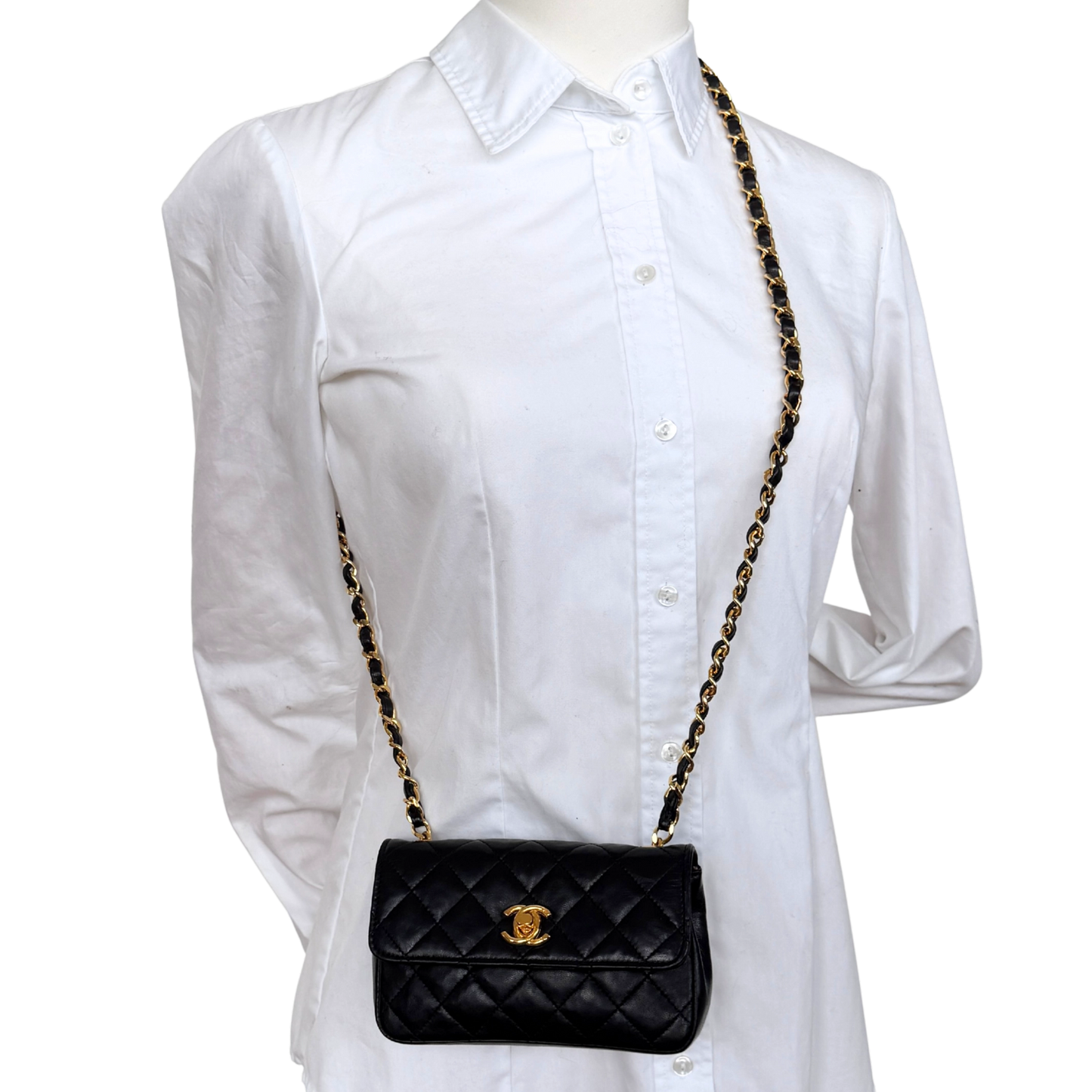 Chanel Mini Single Flap Bag Schwarz / gut Chanel