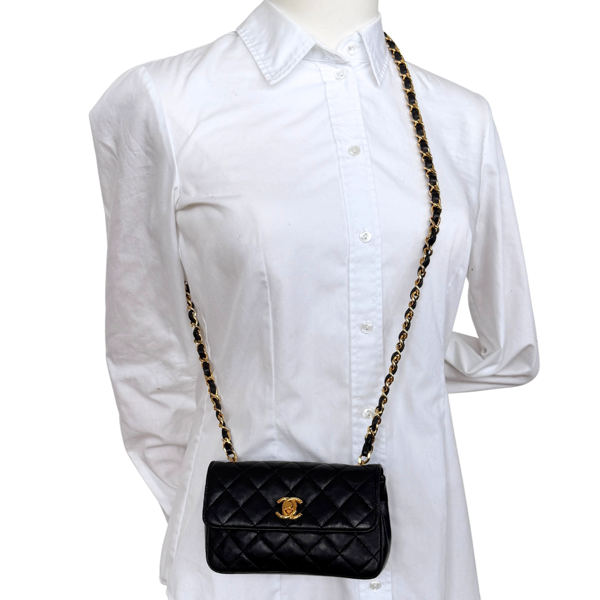 Chanel Mini Single Flap Bag Schwarz / gut Chanel