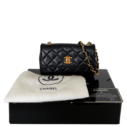 Chanel Mini Single Flap Bag Schwarz / gut Chanel