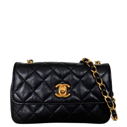 Chanel Mini Single Flap Bag Schwarz / gut Chanel