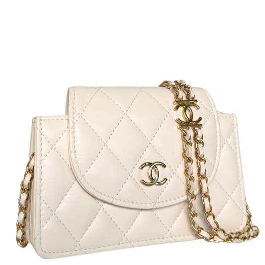 Chanel Mini Flap Bag Weiß / sehr gut Chanel
