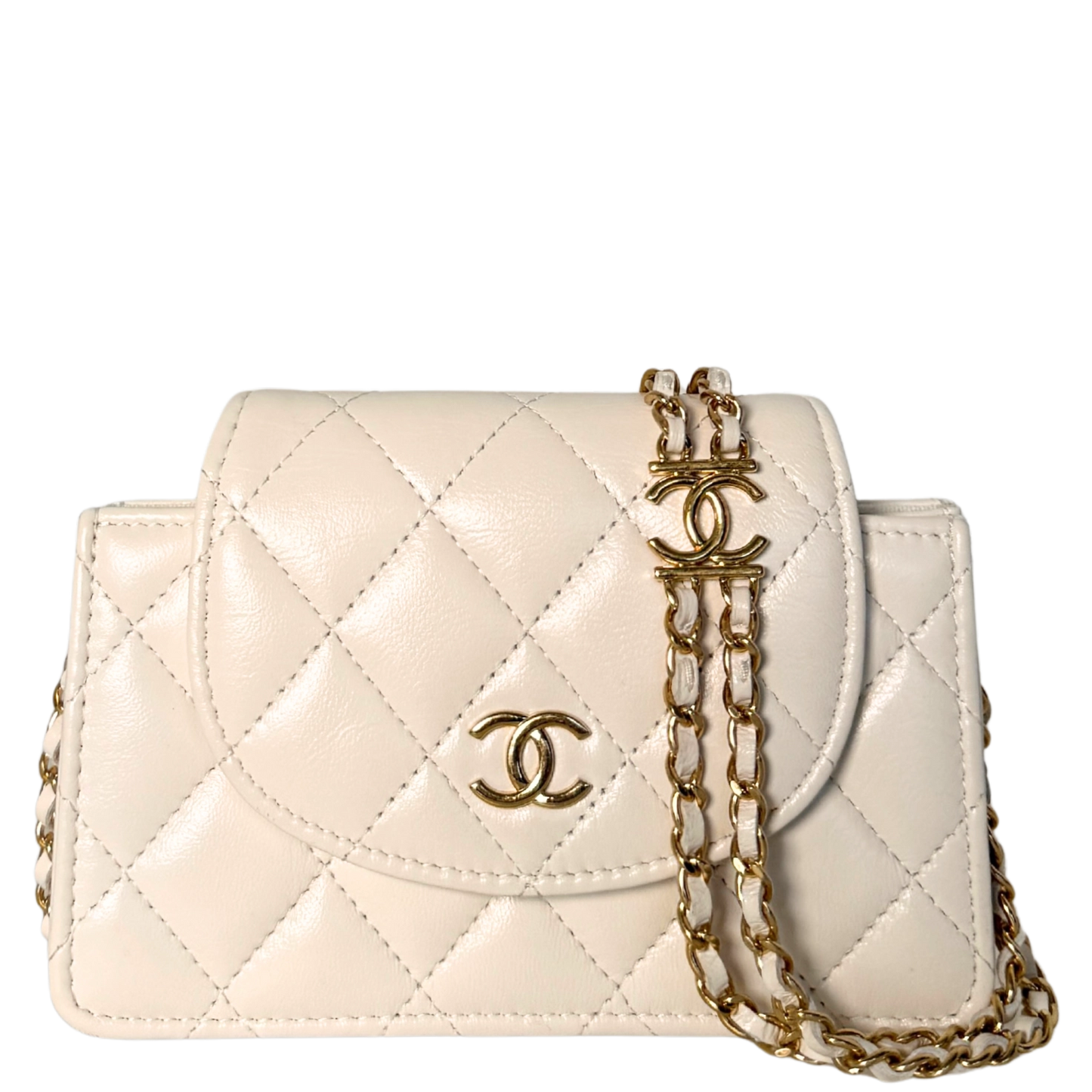 Chanel Mini Flap Bag Weiß / sehr gut Chanel