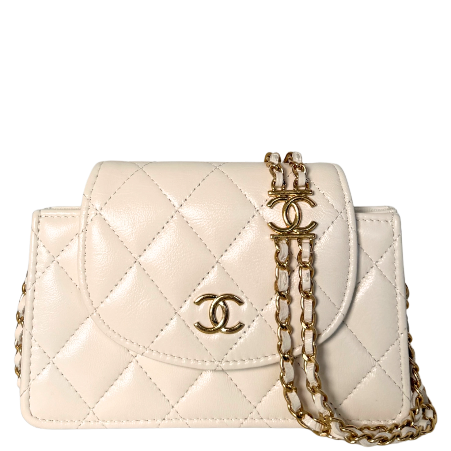 Chanel Mini Flap Bag Weiß / sehr gut Chanel