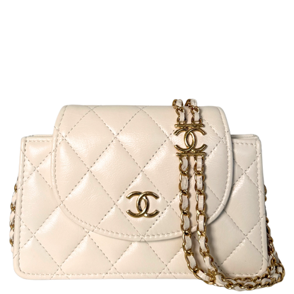 Chanel Mini Flap Bag Weiß / sehr gut Chanel