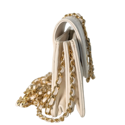 Chanel Mini Flap Bag Weiß / sehr gut Chanel