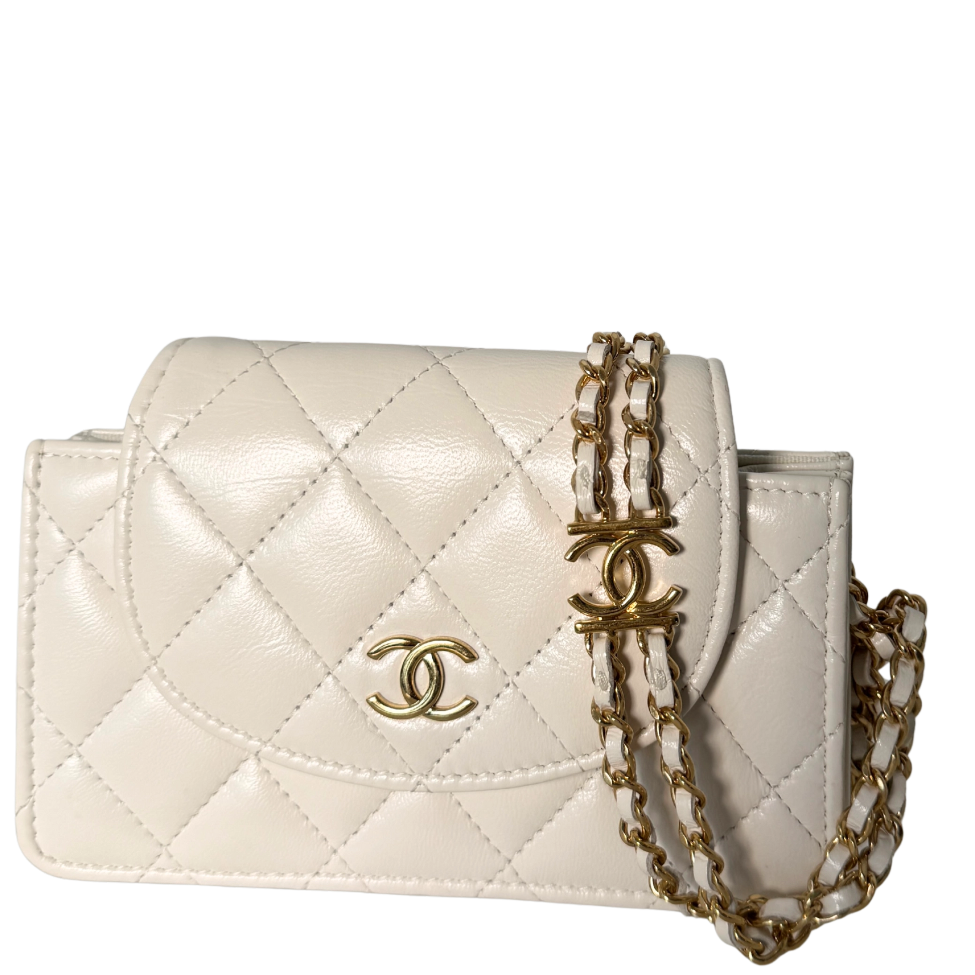 Chanel Mini Flap Bag Weiß / sehr gut Chanel