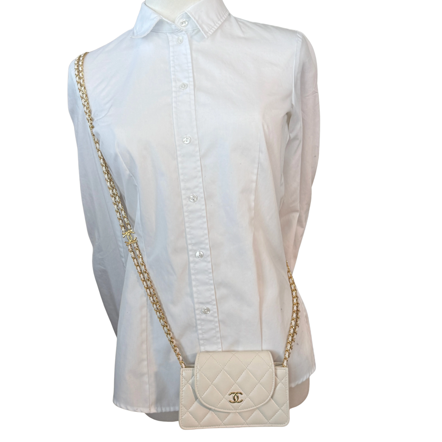 Chanel Mini Flap Bag Weiß / sehr gut Chanel
