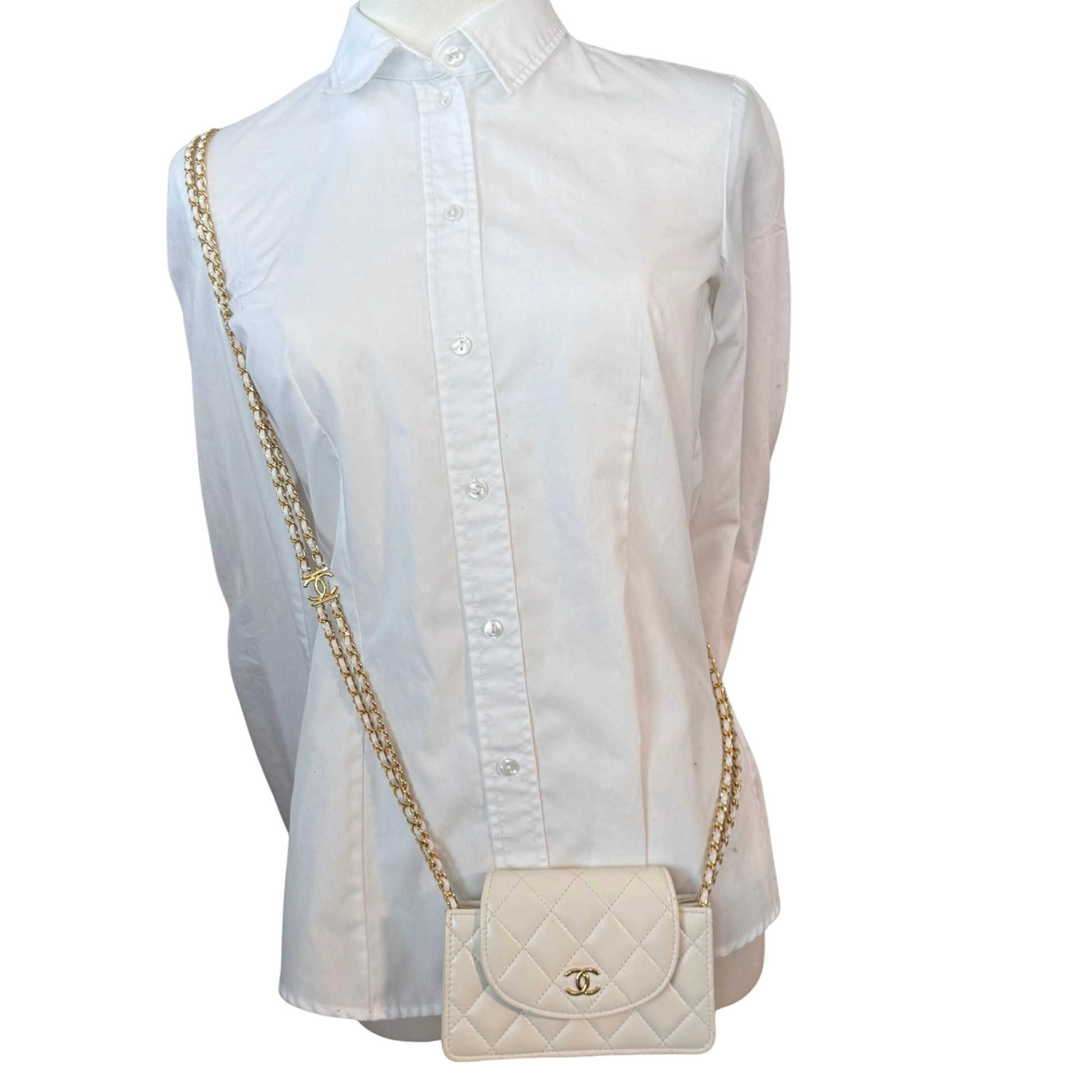Chanel Mini Flap Bag Weiß / sehr gut Chanel