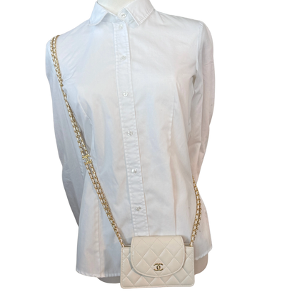 Chanel Mini Flap Bag Weiß / sehr gut Chanel