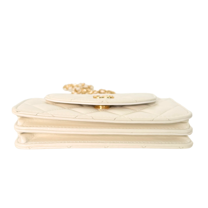 Chanel Mini Flap Bag Weiß / sehr gut Chanel