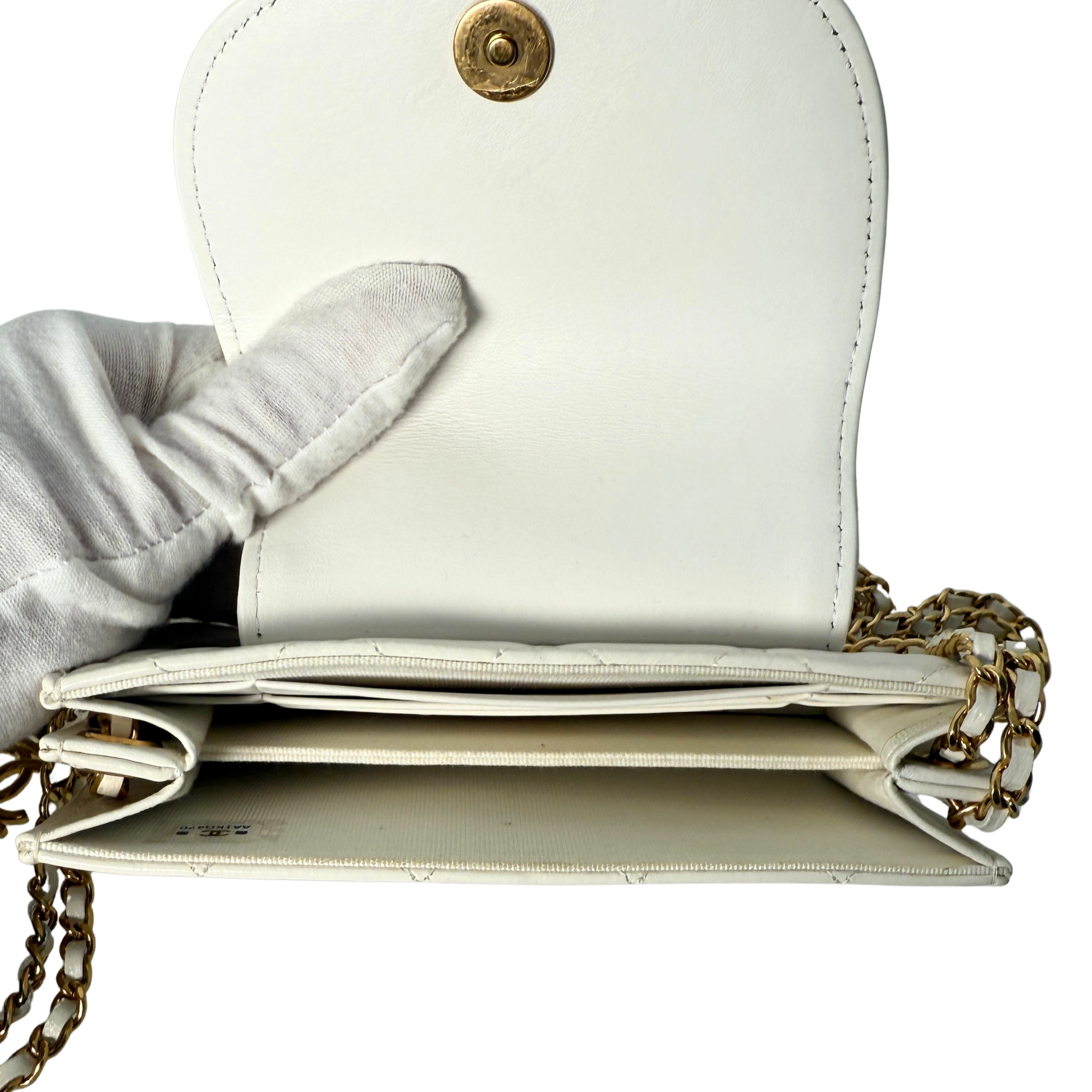 Chanel Mini Flap Bag Weiß / sehr gut Chanel