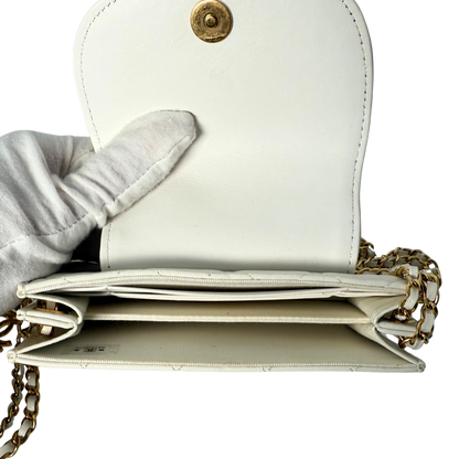 Chanel Mini Flap Bag Weiß / sehr gut Chanel