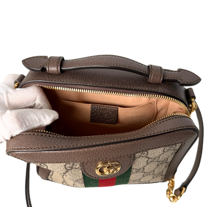 Gucci Ophidia GG Mini Schultertasche Braun / sehr gut Gucci