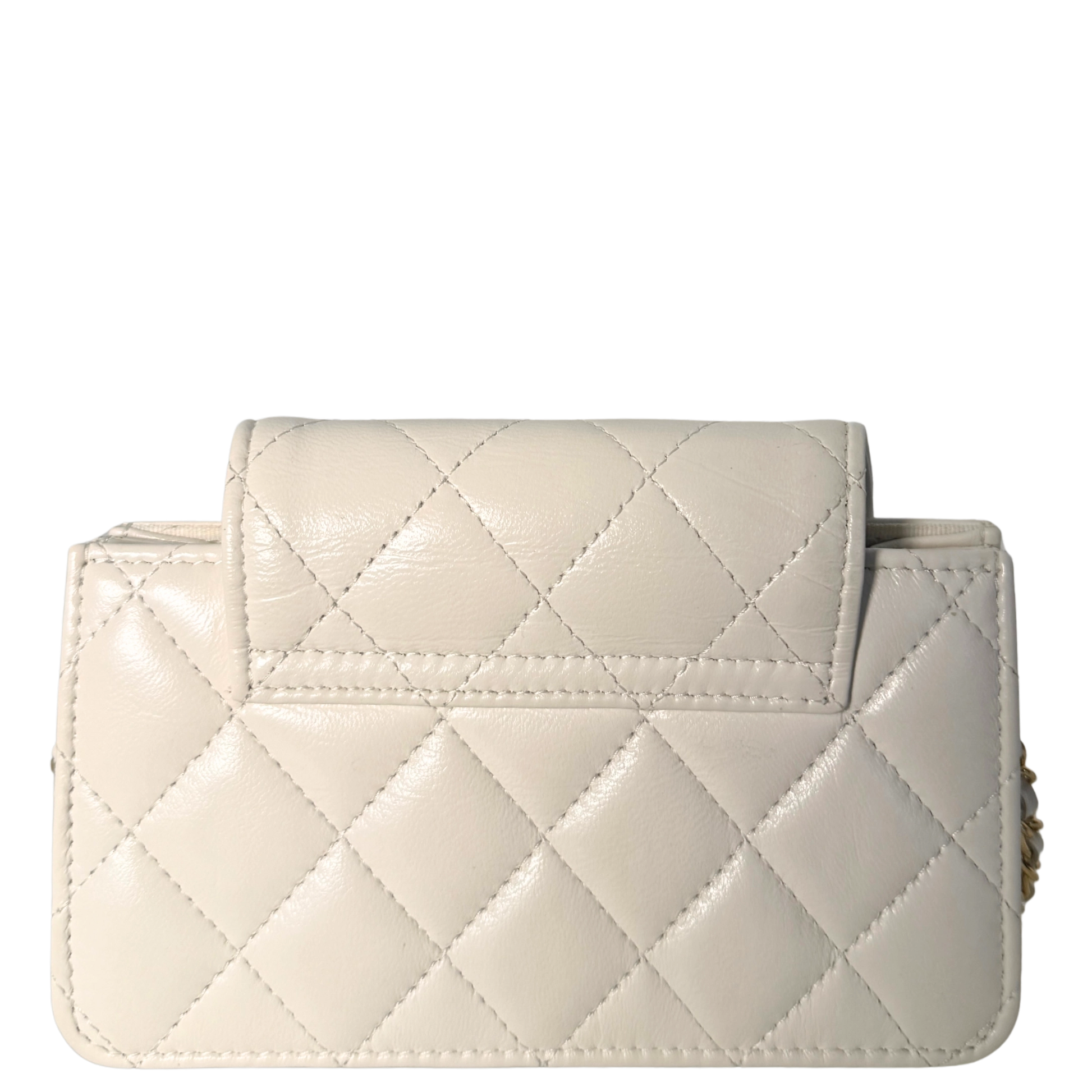 Chanel Mini Flap Bag Weiß / sehr gut Chanel