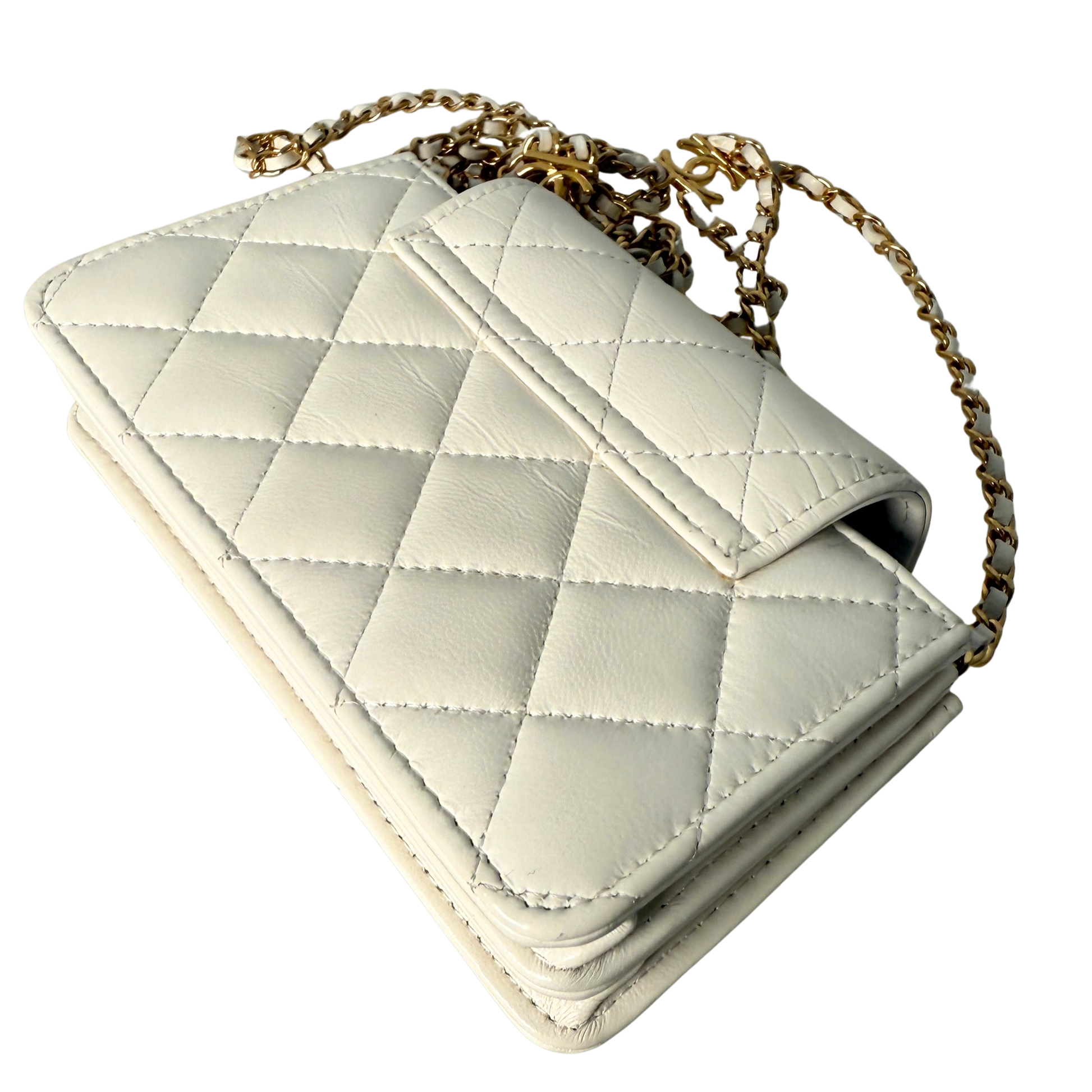 Chanel Mini Flap Bag Weiß / sehr gut Chanel