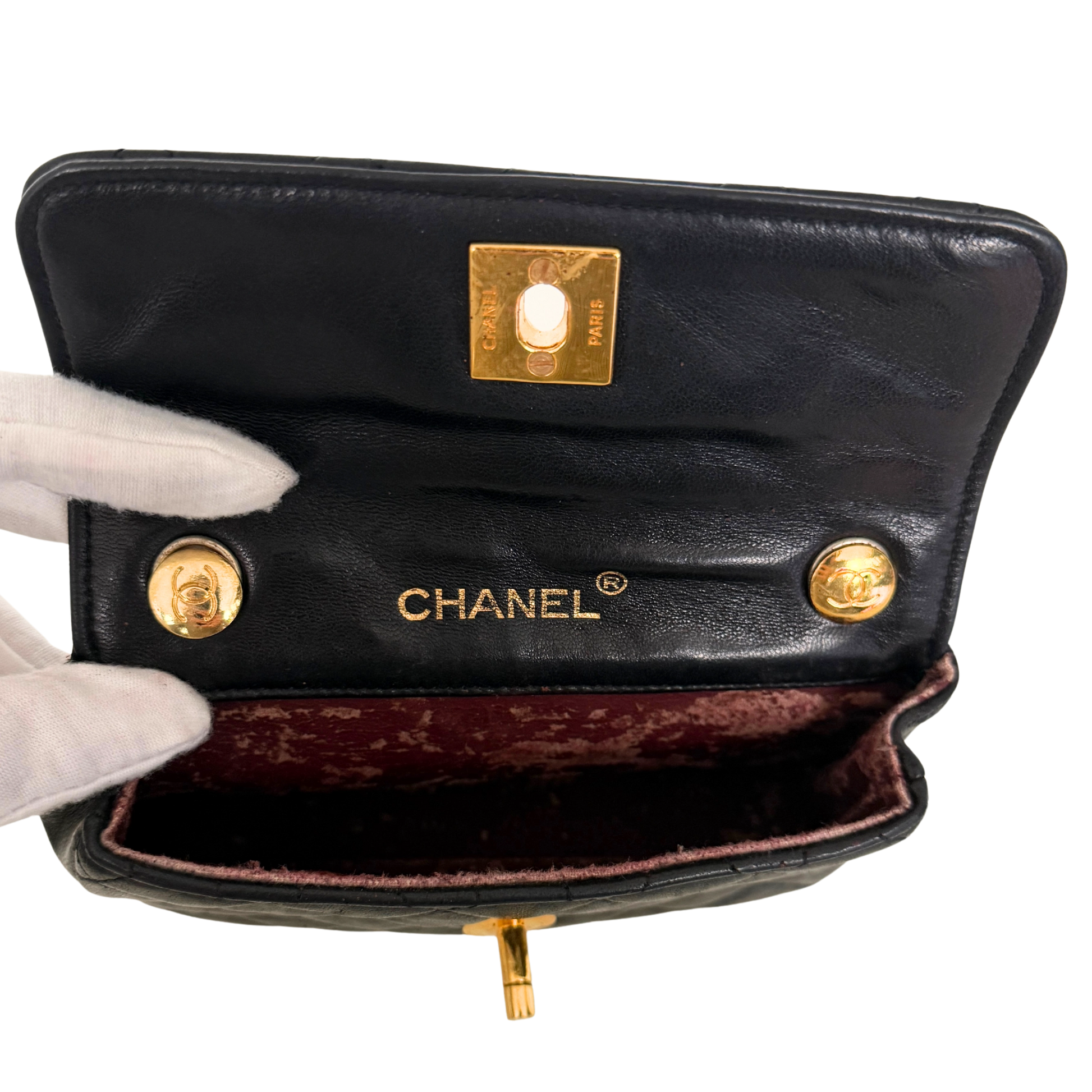 Chanel Mini Single Flap Bag Schwarz / gut Chanel