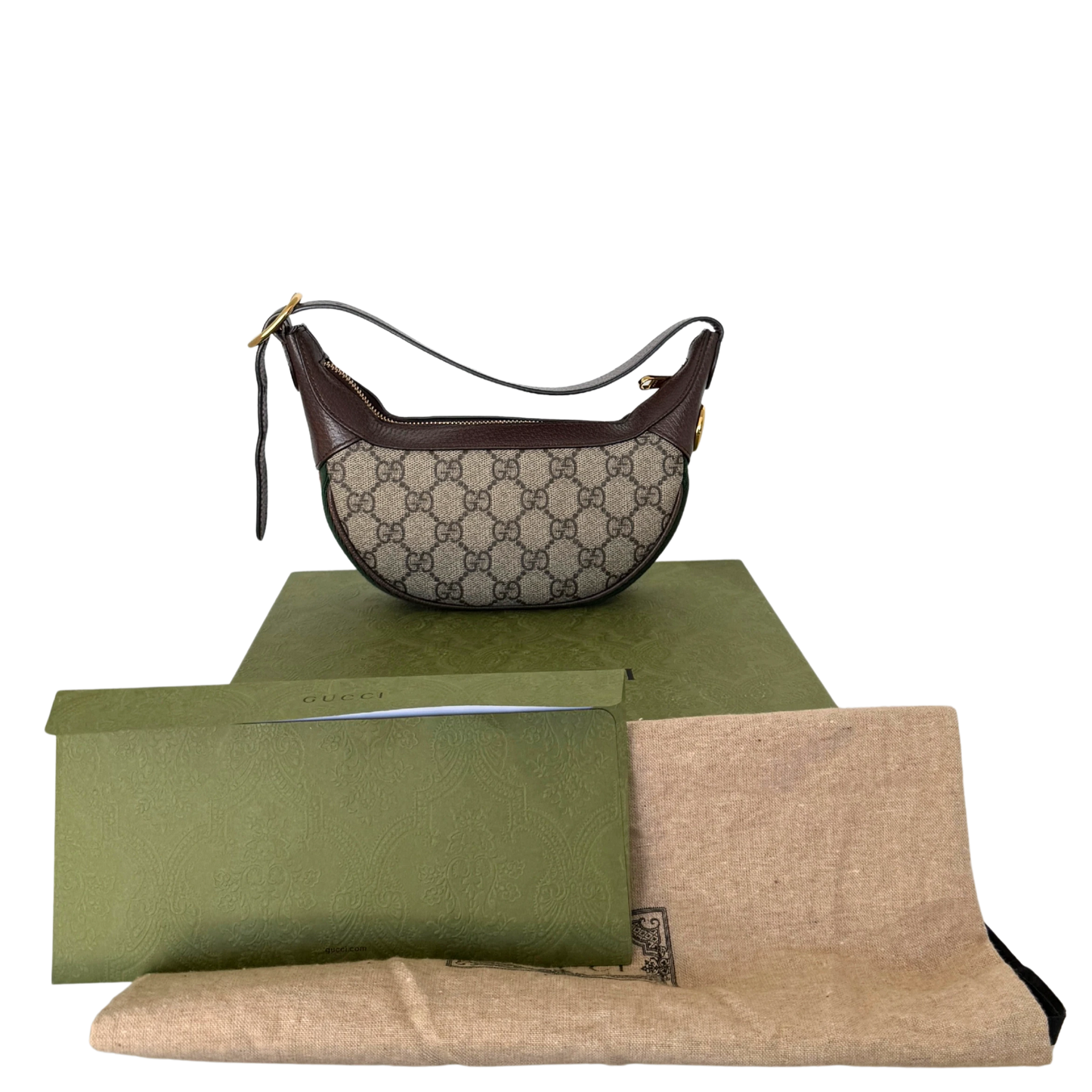 Gucci Kleine Ophidia Schultertasche Braun Fullset / neuwertig Gucci