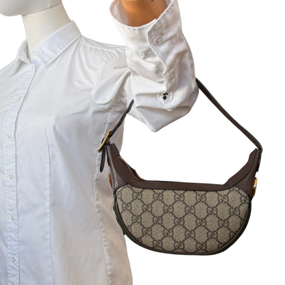 Gucci Kleine Ophidia Schultertasche Braun Fullset / neuwertig Gucci