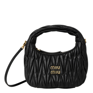 Miu Miu Wander Hobo Bag klein Nappaleder Schwarz