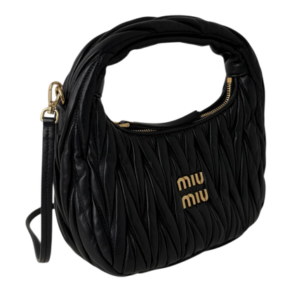 Miu Miu Wander Hobo Bag klein Nappaleder Schwarz MIU MIU