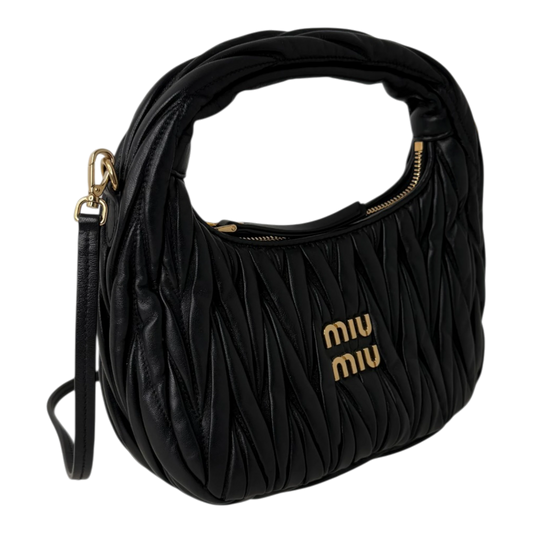 Miu Miu Wander Hobo Bag klein Nappaleder Schwarz MIU MIU