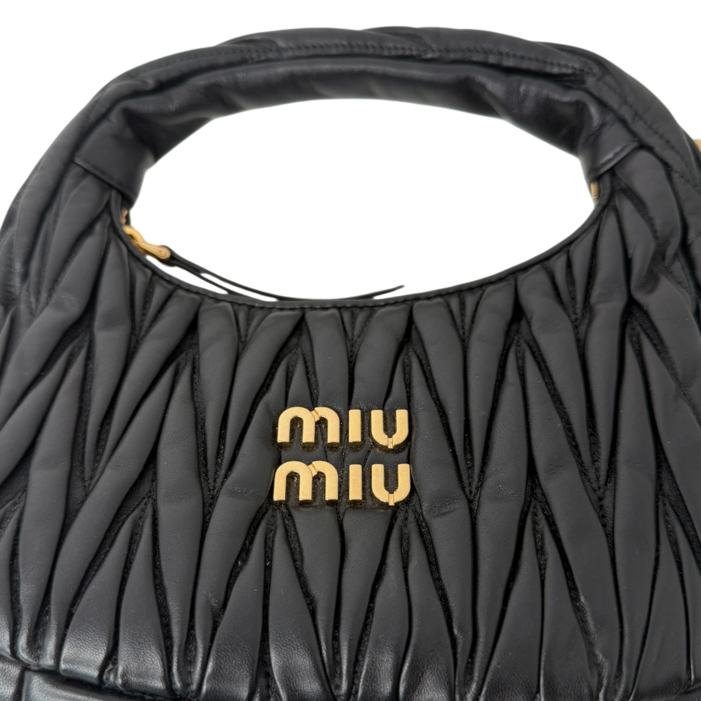 Miu Miu Wander Hobo Bag klein Nappaleder Schwarz MIU MIU