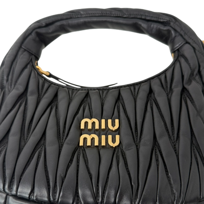 Miu Miu Wander Hobo Bag klein Nappaleder Schwarz MIU MIU