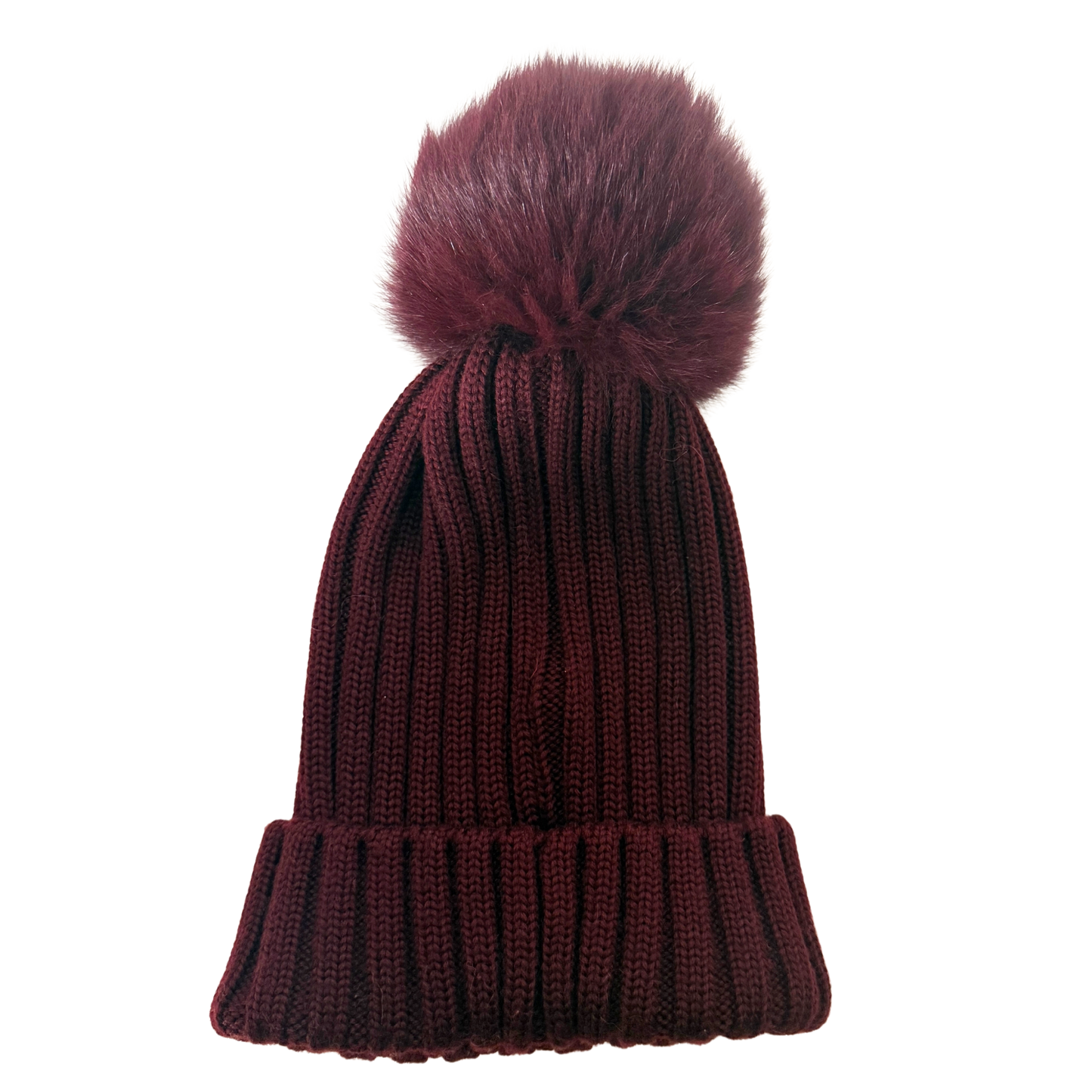 Moncler gerippte Strickmütze aus Wolle Weinrot / sehr gut